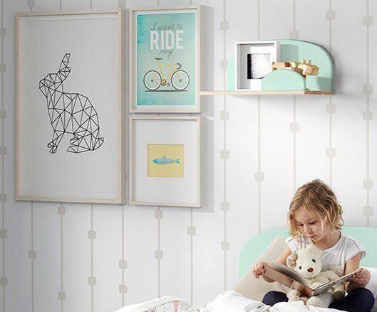 Vipack Kinderrek Kiddy plank massief dennenhout om op te hangen Wandplank MDF componenten gelakt keuze 45 cm of 65 cm breed - Foto 4