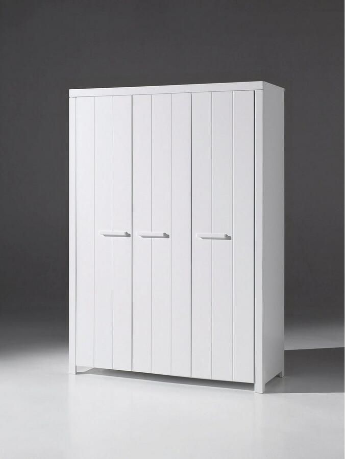 Vipack Kledingkast Erik 3-deurs kledingkast met veel opbergruimte MDF wit gelakt - Foto 4