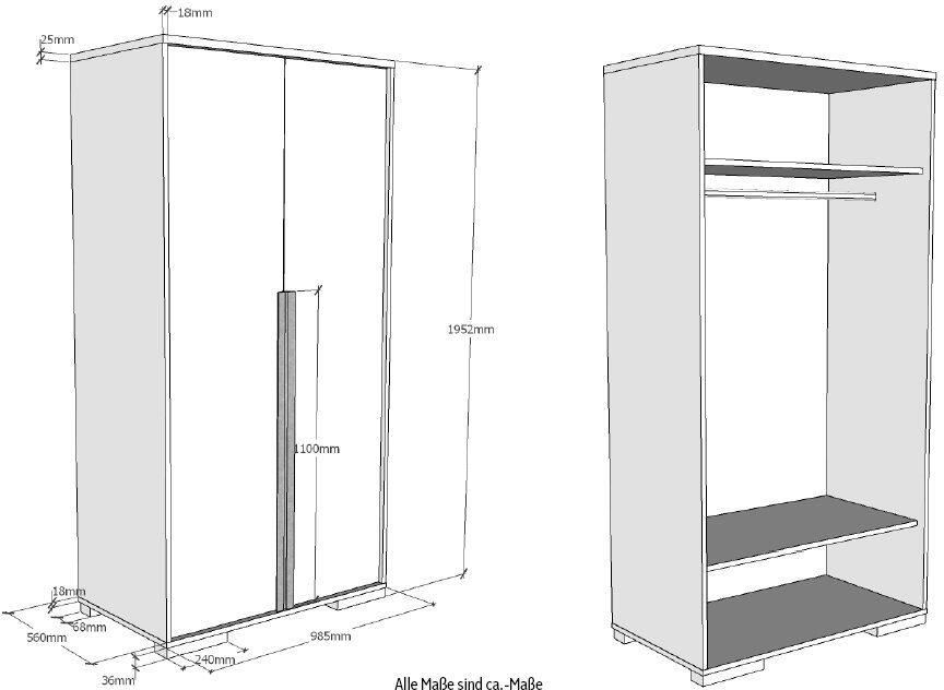 Vipack Kledingkast Londen met melamine-oppervlak en soft-closetechniek - Foto 2