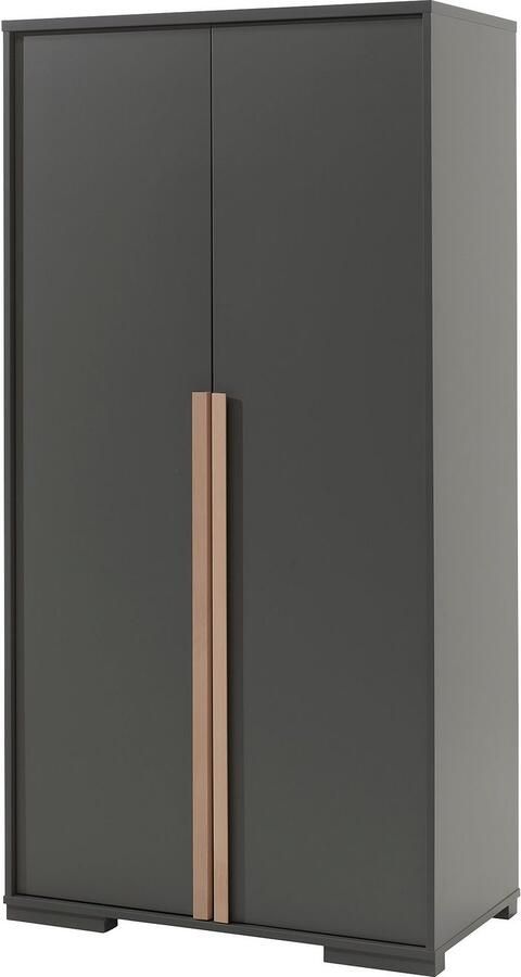 Leen Bakker Vipack 2-deurs kledingkast Londen antraciet 195 2x98 4x56 cm - Foto 5