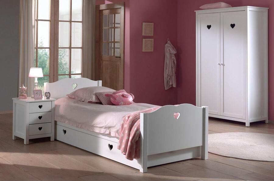 Vipack Lade Amori op wielen om onder het bed te schuiven biedt veel opbergruimte in de kamer wit gelakt