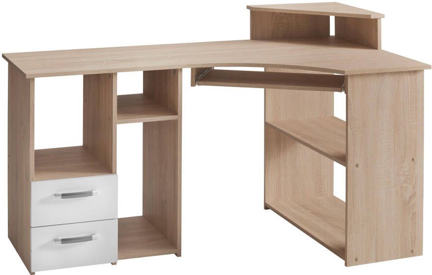 VOGL Möbelfabrik Bureau Sam Breedte 137 cm met uittrekplank voor het toetsenbord en towervak