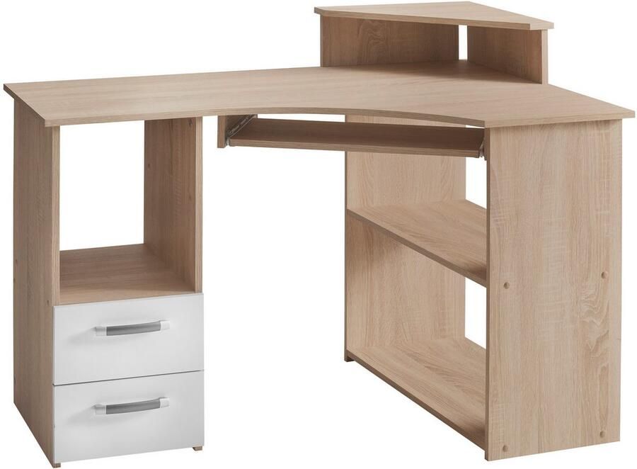 VOGL Möbelfabrik Bureau Sam Breedte 137 cm met uittrekplank voor het toetsenbord en towervak