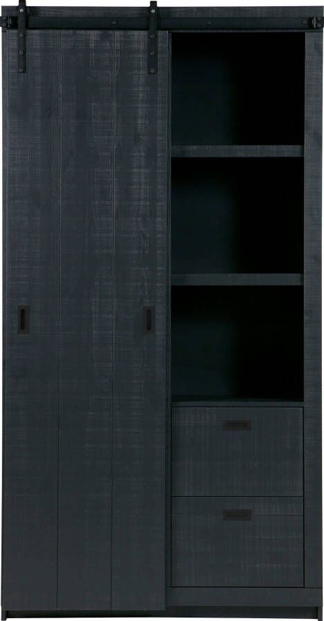 WOOOD Vitrinekast Slide met schuifdeur met 4 lades h 230 cm x b 120 cm