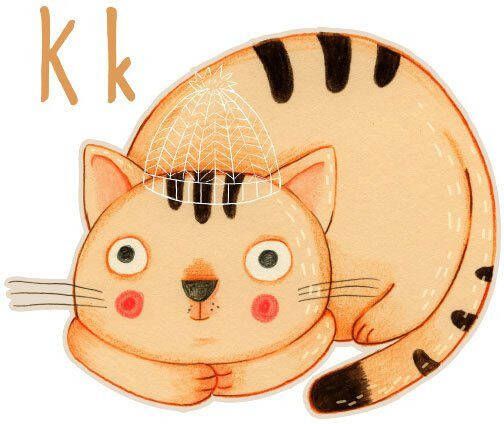 Wall-Art Wandfolie Kat kater letter K (1 stuk)