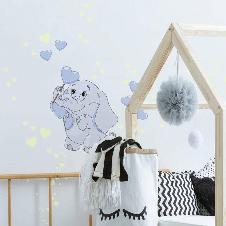 Wall-Art Wandfolie Olifantenbaby lichtsticker (1 stuk)