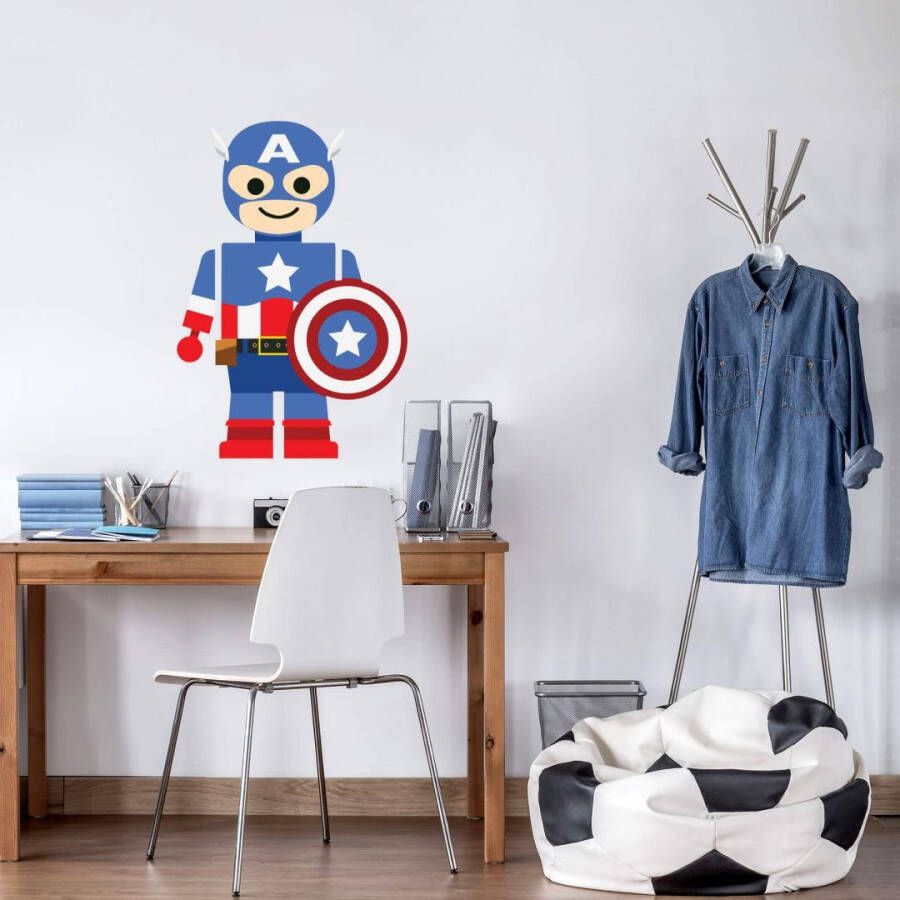 Wall-Art Wandfolie Speelfiguur held Captain America (1 stuk)