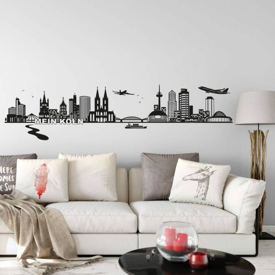 Wall-Art Wandfolie XXL stad skyline Keulen voetbal 120 cm (1 stuk)