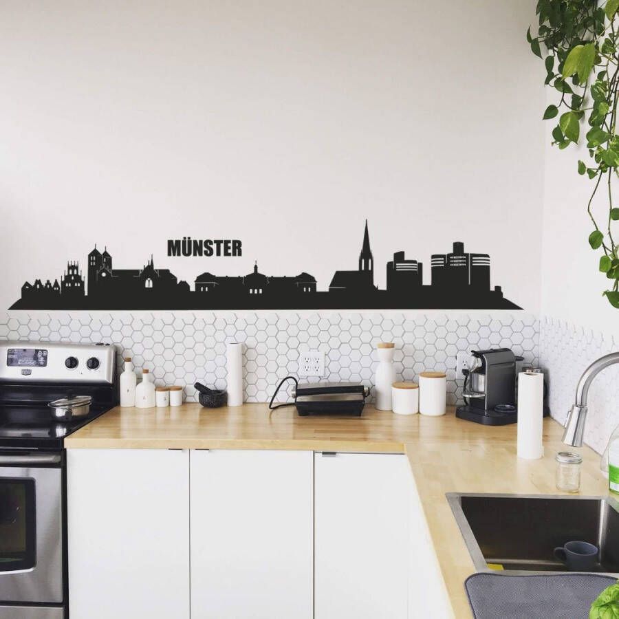 Wall-Art Wandfolie XXL stad skyline Münster 120 cm (1 stuk)