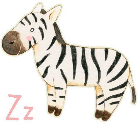 Wall-Art Wandfolie Zebra letter Z dierenwereld (1 stuk)