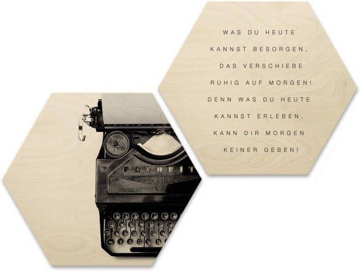 Wall-Art Wandspreuk Citaat vintage opschrift beelden (set 2 stuks)