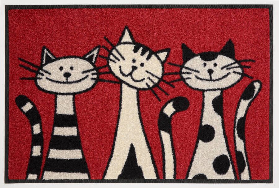 Wash+dry by Kleen-Tex Mat Three Cats Inloopmat motief poezen antislip wasbaar