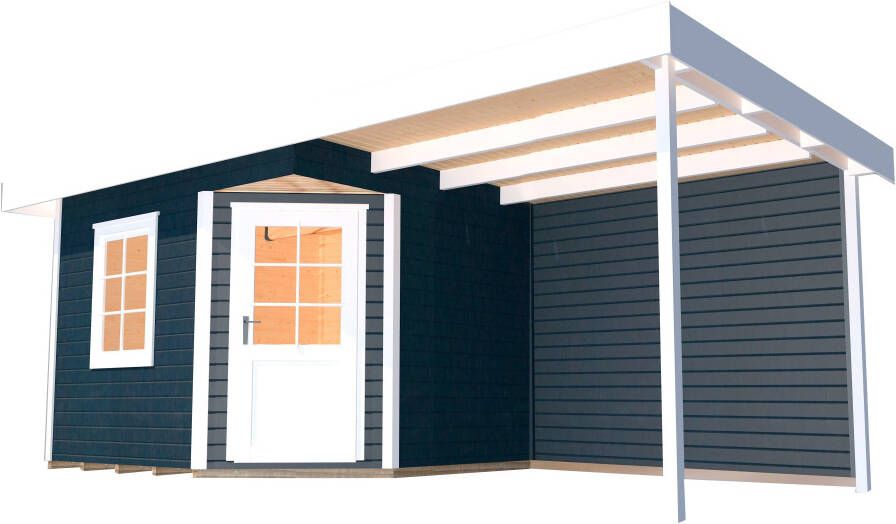 WEKA Tuinhuis Met Overkapping 213 Type A Gr2 Antraciet 238x456cm