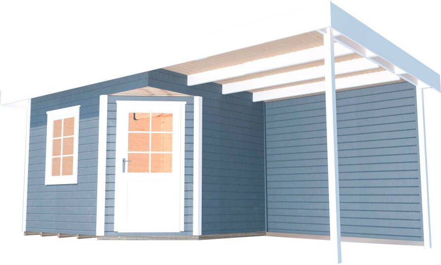 WEKA Tuinhuis Met Overkapping 213 Type A Gr2 Grijs 298x298cm
