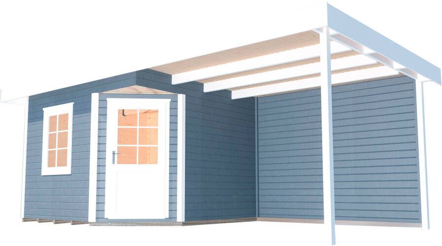 WEKA Tuinhuis Met Overkapping 213 Type B Gr1 Grijs 238x541cm