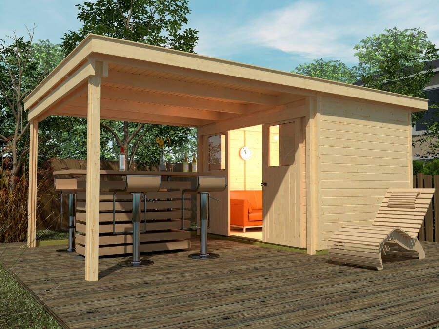 WEKA Tuinhuis Met Overkapping 225 Type A Gr1 299x500cm