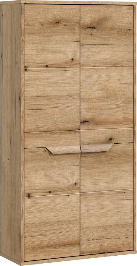 Welltime Halfhoge kast Kayu hoogte 132 cm staand hangend te monteren 2 deuren 3 planken