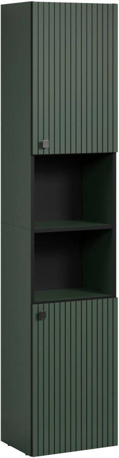 Welltime Hoge kast Amrum badkamerkast staande kast badkamermeubel Breedte 40 cm ruime hoge kast eik ribbellook badkamerkast (1 stuk)