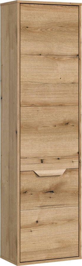 Welltime Hoge kast Kayu hoogte 164 cm staand hangend te monteren 1 deur 4 planken Deuraanslag verwisselbaar badkamerkast badkamermeubels badkamer bad