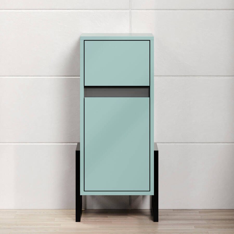 Welltime Onderkast Malcesine Badkommode in donker turquoise met metalen frame (B D H) 36 35 80 cm (1 stuk)