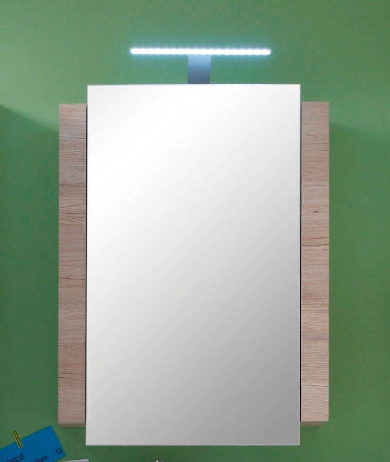 Welltime Spiegelkast Colmar mat echt-hout-look inclusief ledverlichting bxhxd: ca. 60 80 15 cm(2 stuks)