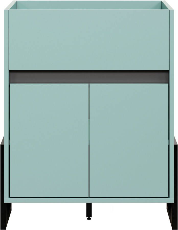 Welltime Wastafelonderkast Malcesine Wastafel met metalen frame in donker turquoise Zonder wastafel (1 stuk)