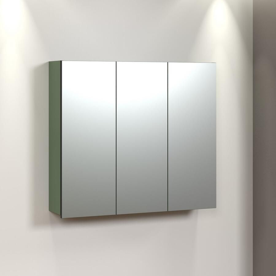 Welltime Spiegelkast Amrum 3-deurs badkamer spiegel met opbergruimte afmetingen (b d h) 90 20 80 cm (1 stuk)