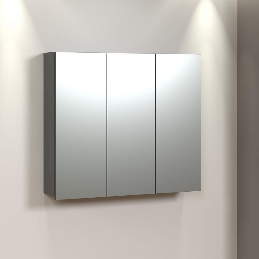 Welltime Spiegelkast Amrum Spiegelkast met 3 spiegeldeuren (B D H) 90 20 80 cm (1 stuk)