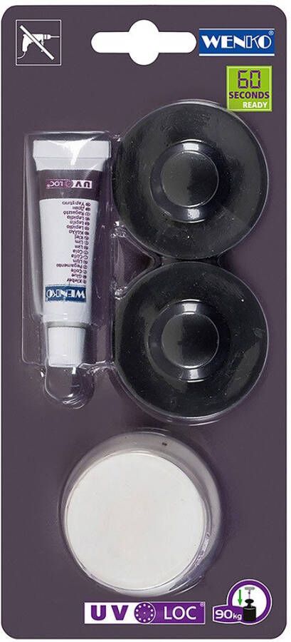 Wenko Bad bevestingsset UV-Loc 5-delig passend voor uv-loc badaccessoires bevestigen zonder boren (set)