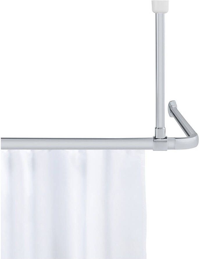 Wenko Douchestangen-plafondhouder Model Era Plafondsteun van aluminium voor hoekrail Era 57 cm
