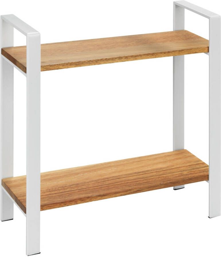 Wenko Keukenrek Model Louisa 2 etages met 2 acaciahouten planken staande plank voor het werkblad