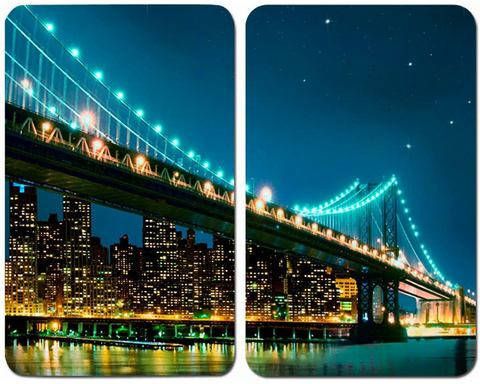 Wenko Kookplaatdeksel Brooklyn Bridge krasvast (set 2-delig)