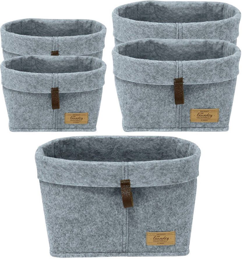 Wenko Opbergmand Feli 5 manden in 3 afmetingen (set)