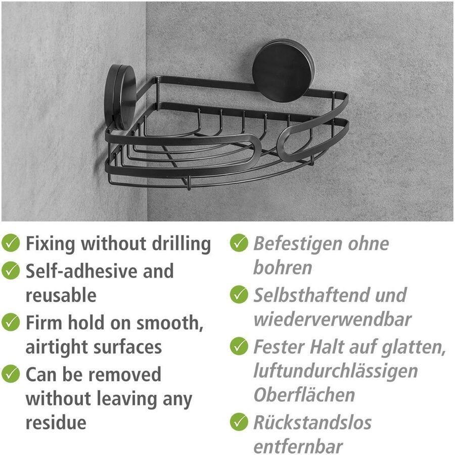 Wenko Badkamerrekje Static-Loc Plus Pavia Badkamerplanchet bevestigen zonder boren