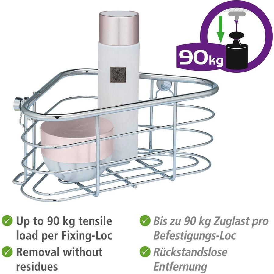 Wenko Badkamerrekje Trestina Hoekrek van edelstaal