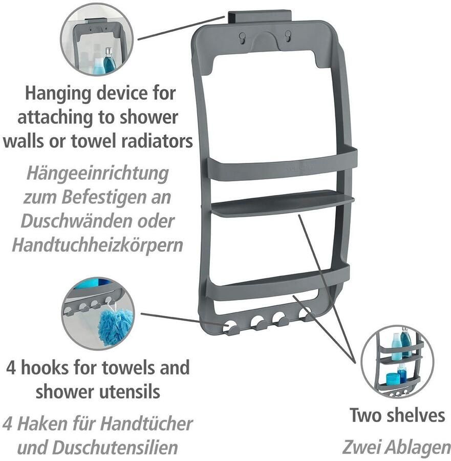 Wenko Badkamerrekje Universeel met 4 haken
