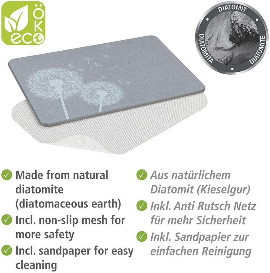 Wenko Badmat Model Astera antislip sterk waterabsorberend van kiezelgur (1 stuk)