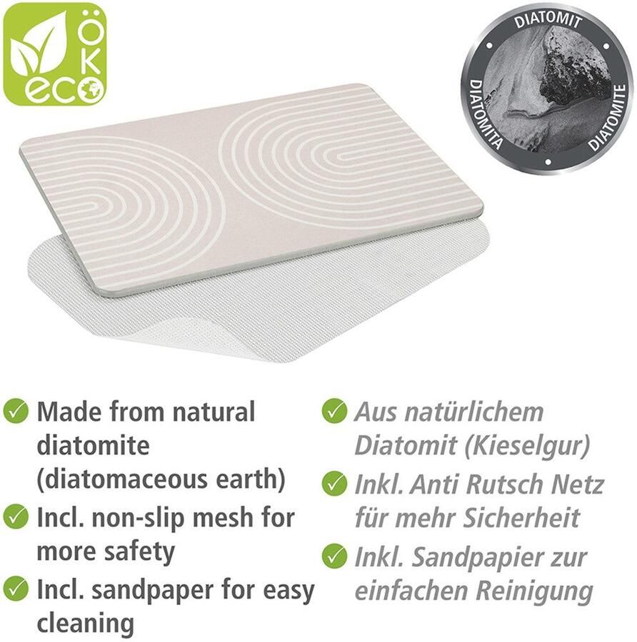 Wenko Badmat Model Nazca antislip sterk waterabsorberend van kiezelgur (1 stuk)