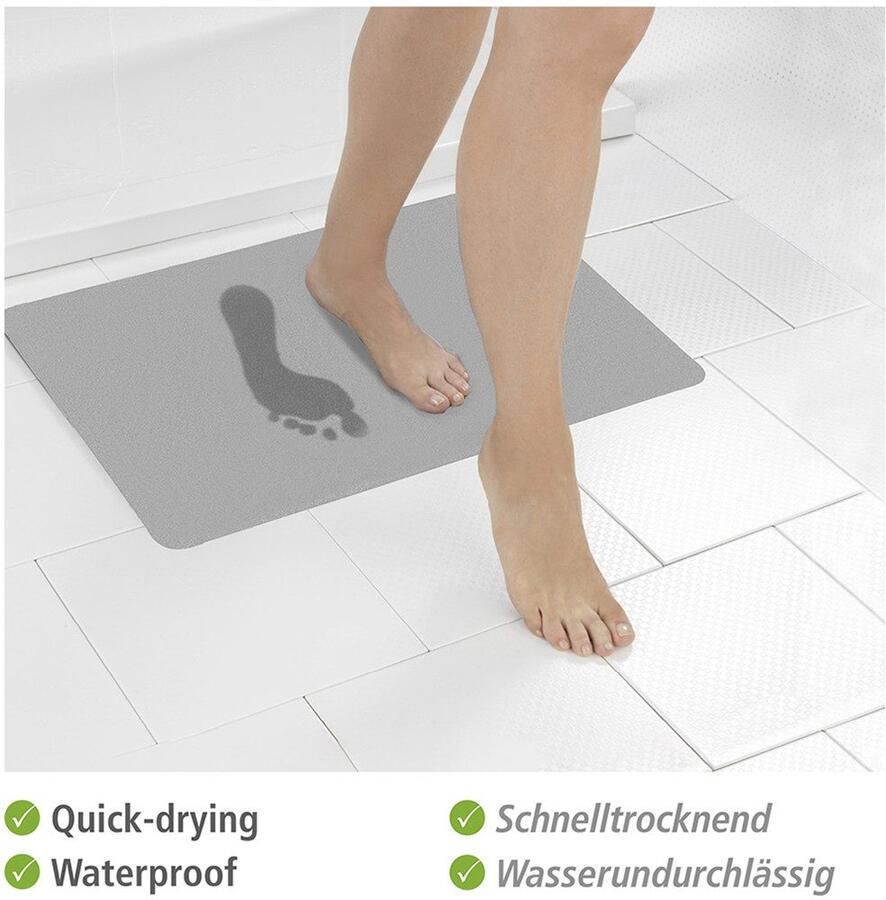 Wenko Badmat waterabsorberend antislip onderkant polyester oppervlak (1 stuk)