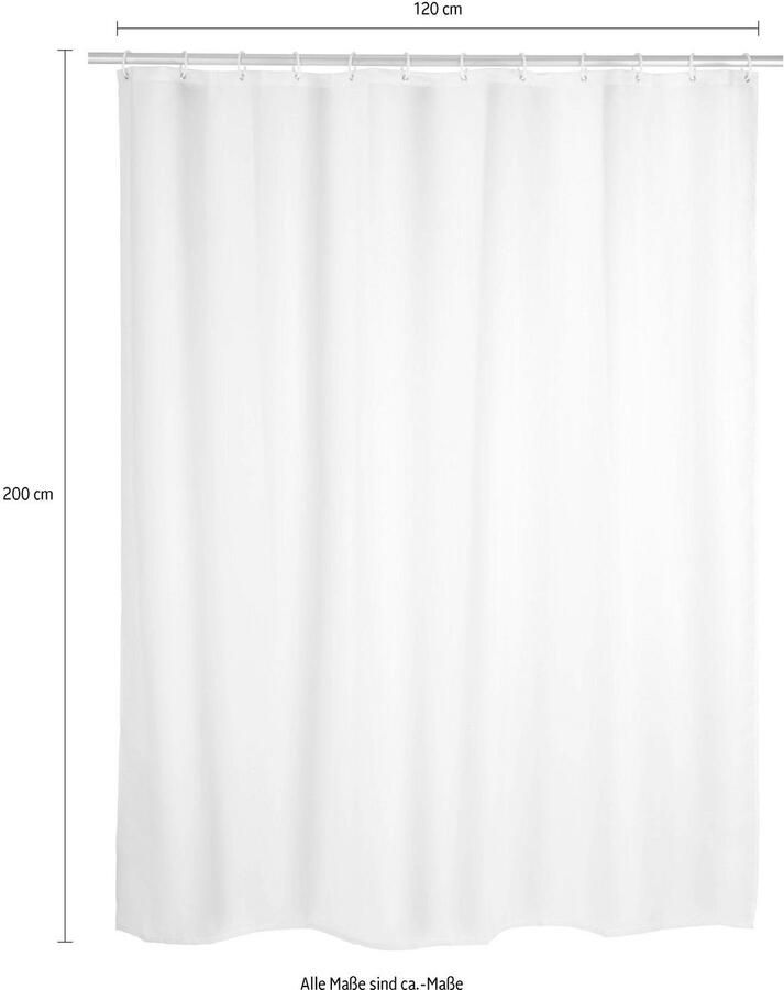 Wenko Douchegordijn Uni Hoogte 200 cm