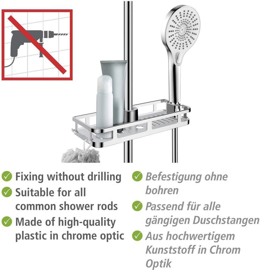 Wenko Doucherekje Libertà chroom Bevestiging zonder boren en schroeven