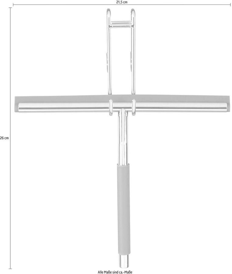 Wenko Douchewisser Cave met ophangbeugel en 2 handdoekhaken RVS Raamwisser Trekker douche