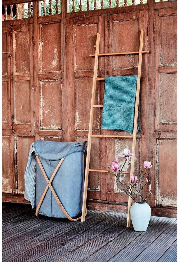 Wenko Handdoek ladder bamboo hout handdoek rek decoratieve ladder bruin