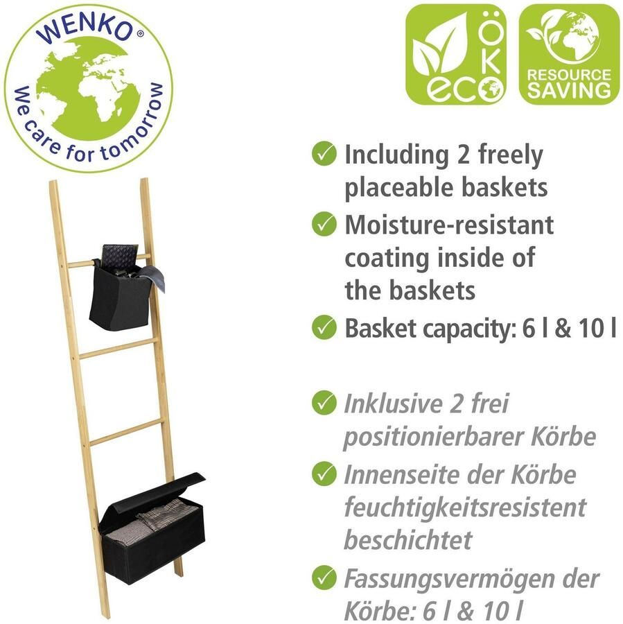 Wenko Handdoekenladder Ecori met 2 vakken