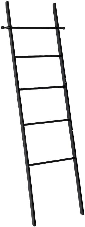 Wenko Handdoekenladder Loft Bamboe zwart gelakt
