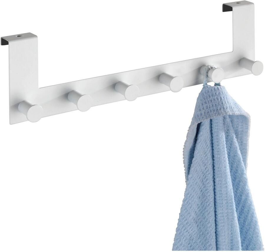Wenko Deurgarderobe Celano 39 Cm Staal Wit 6 Haken