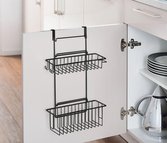 Wenko Keukenrek Model Flexi Inhangmand voor de keukenkast 2 planken bevestiging zonder boren (1 stuk)