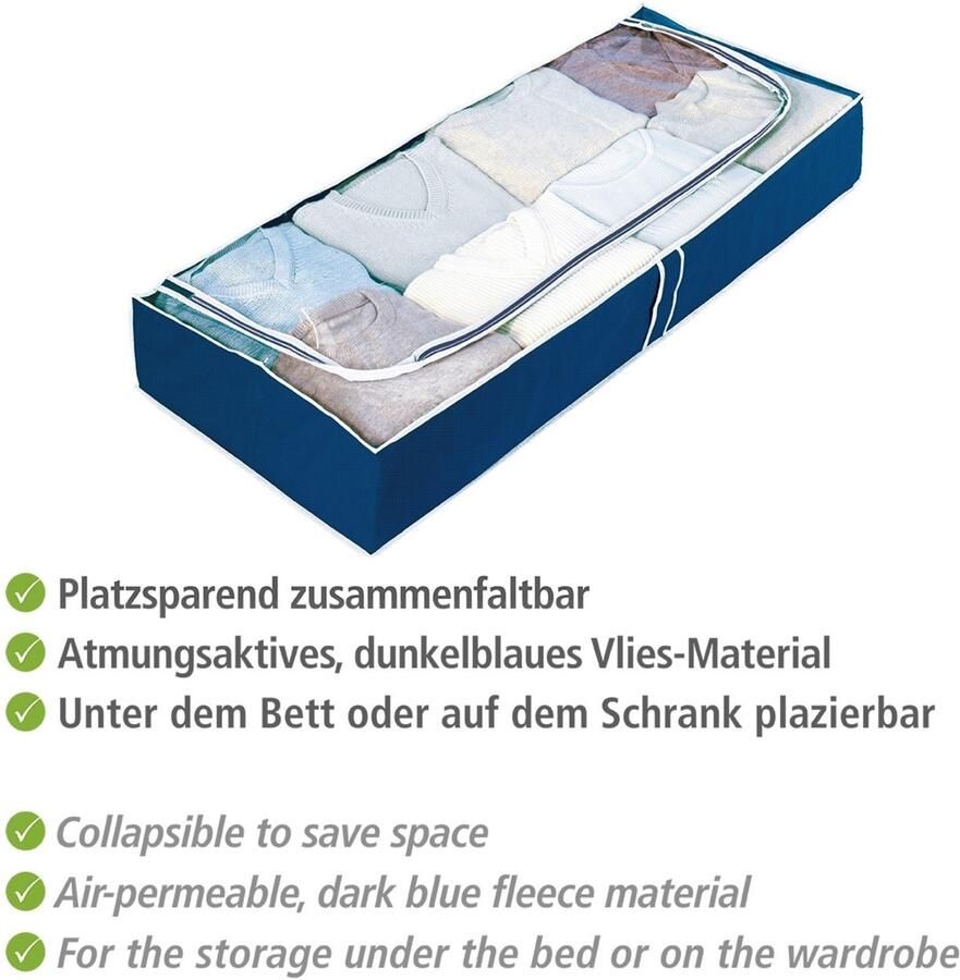 Wenko Onderbedlade Modell Air voor seizoenskleding met venster en 3-zijdige rits (set 4 stuks)