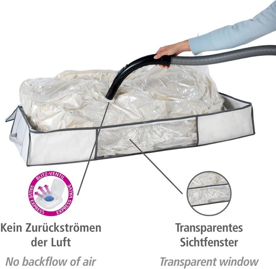 Wenko Onderbedlade Vacuum Soft Box XL geïntegreerde vacuümzak & snelle ontluchting tot 75% ruimtebesparing