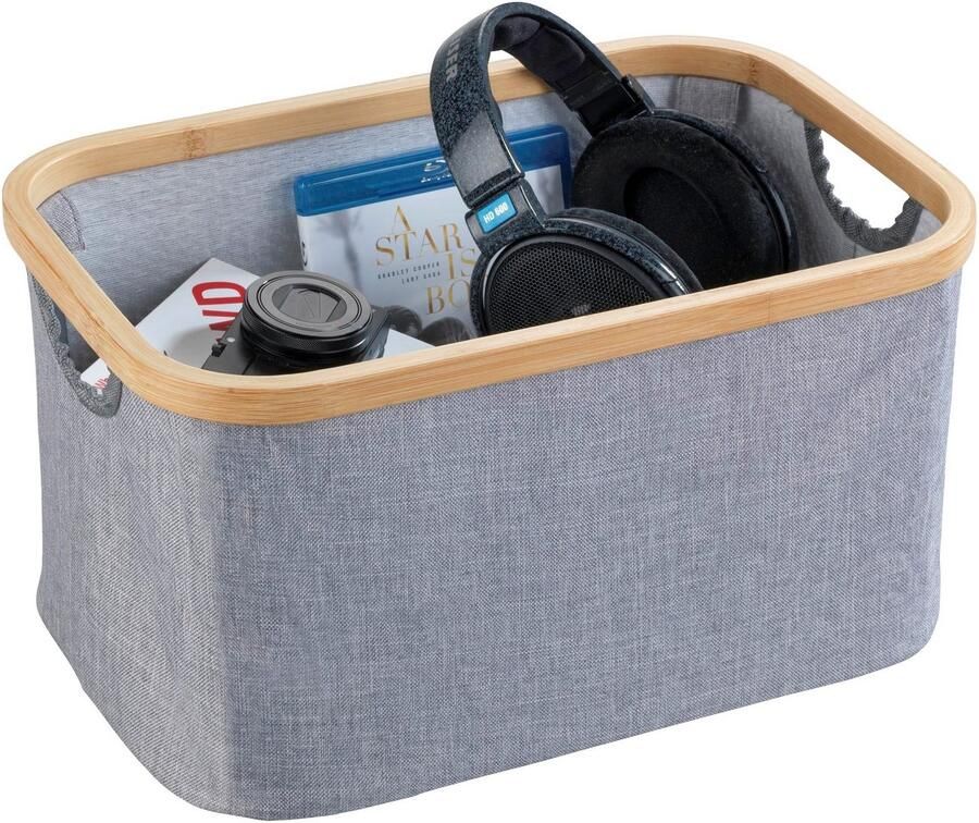 Wenko Opbergmand Bahari 20 X 38 Cm Polyester bamboe Grijs